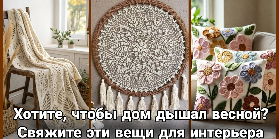 Весеннее интерьерное вязание: как превратить дом в цветущий сад