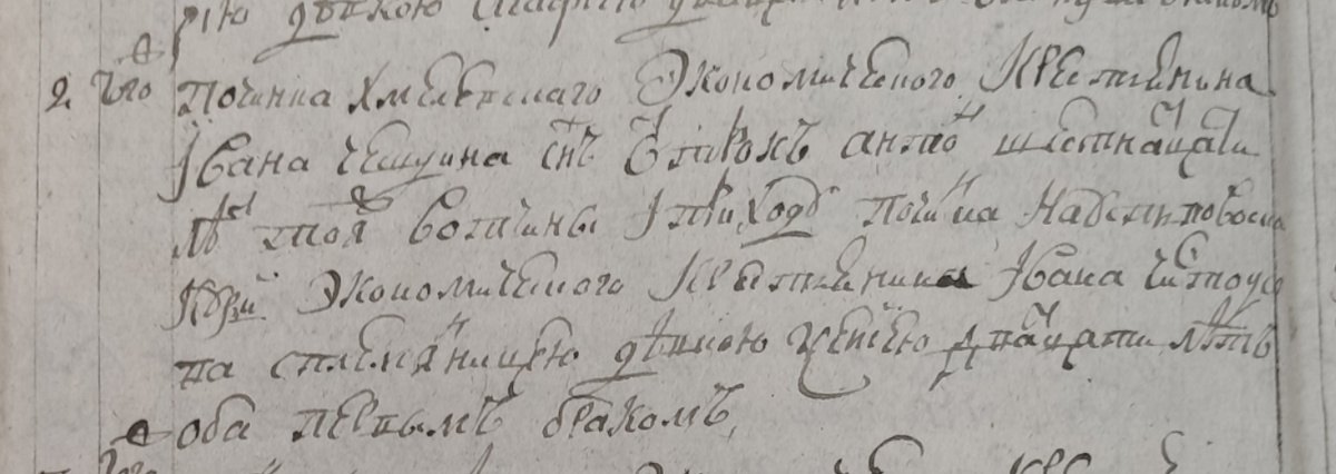 Брак Антона Ивановича Чешуина с Ксенией племянницей Ивана Чистоусова из починка на Усть Повойской Курье в 1778 году.