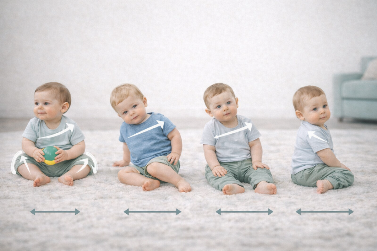 Разные способы сидения малышей до года