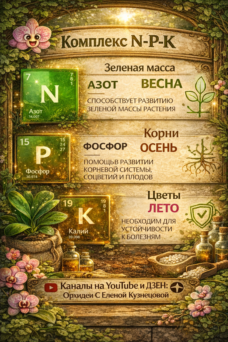 Для чего нужен каждый элемент в комплексе N-P-K. Орхидеи С Еленой Кузнецовой