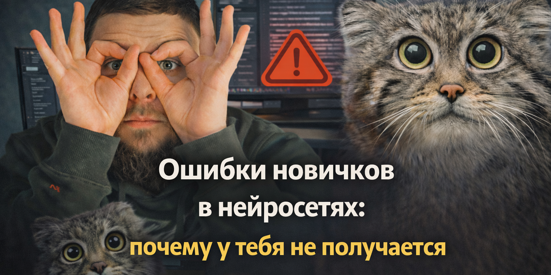 ⚠️ Ошибки новичков в нейросетях: почему у тебя не получается
