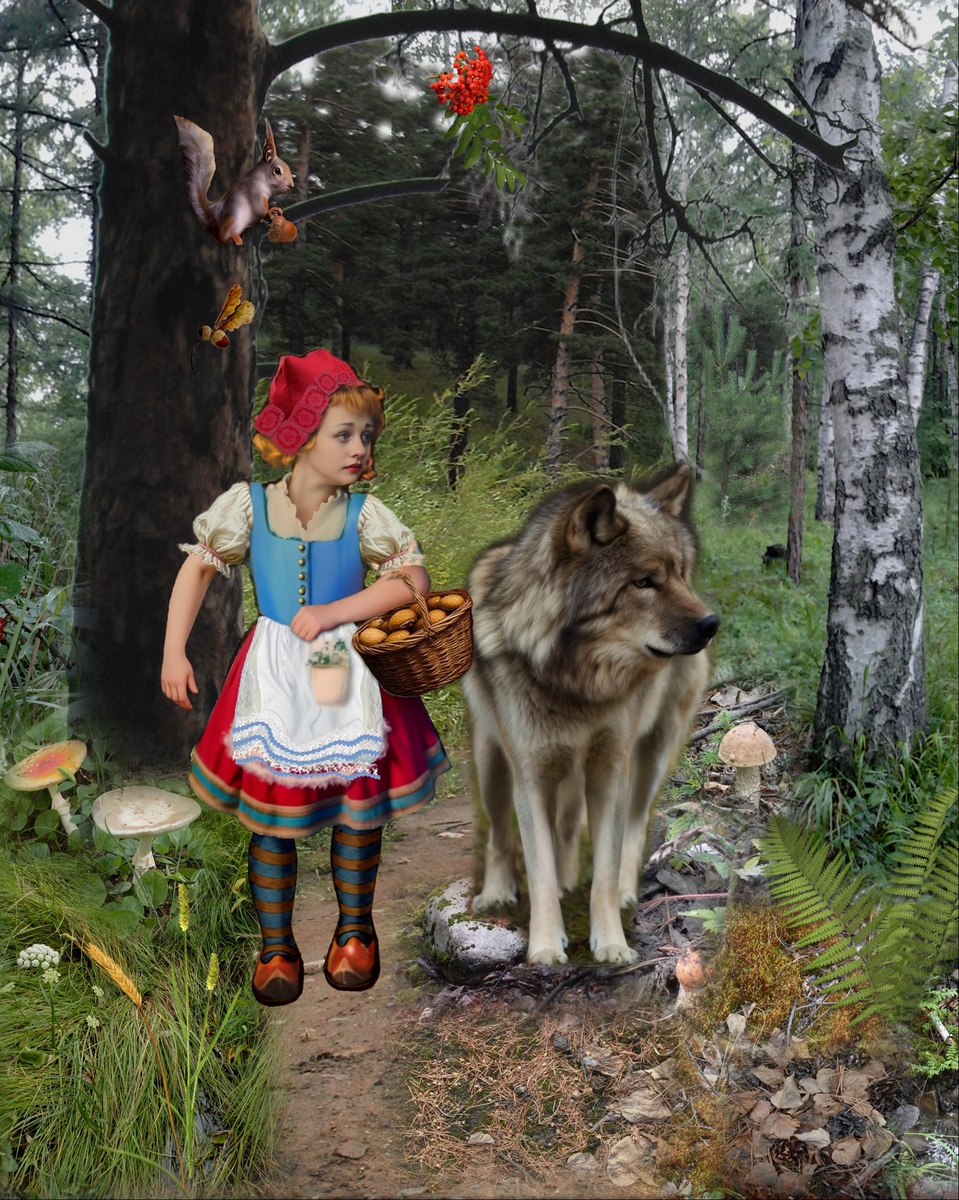 фотоколлаж из различных деталей, с помощью фотошопа