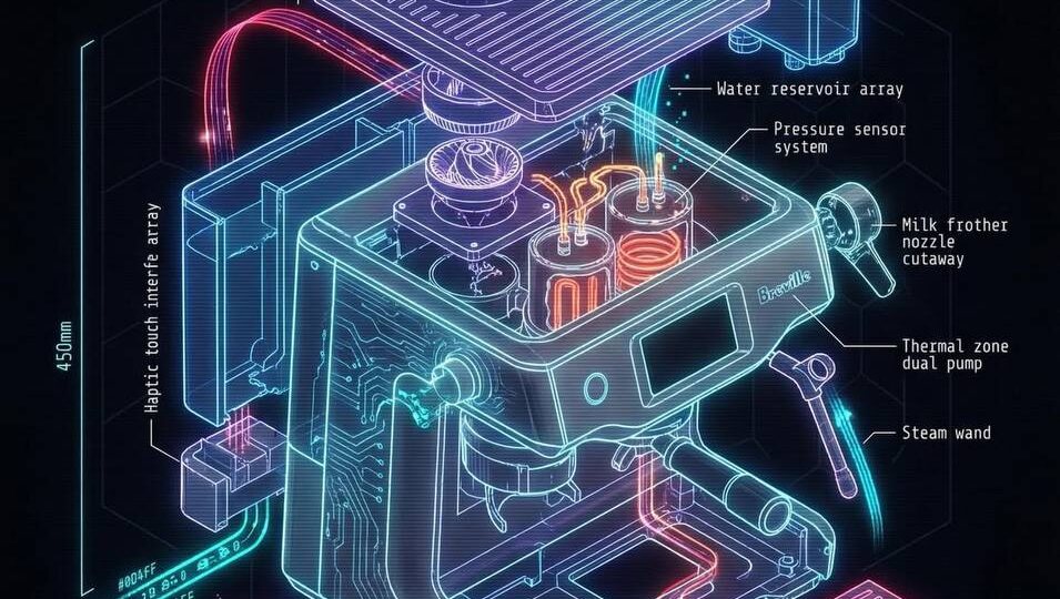 Интерфейс для объектов в стиле киберпанк в Nano Banana