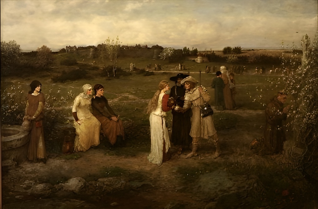 «Godspeed! Pilgrims setting out for Canterbury» Джордж Генри Боутон (1833–1905).