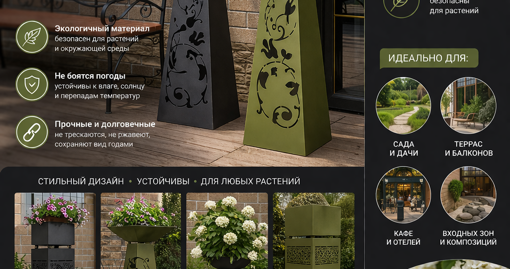 Уличные вазоны в современном ландшафте