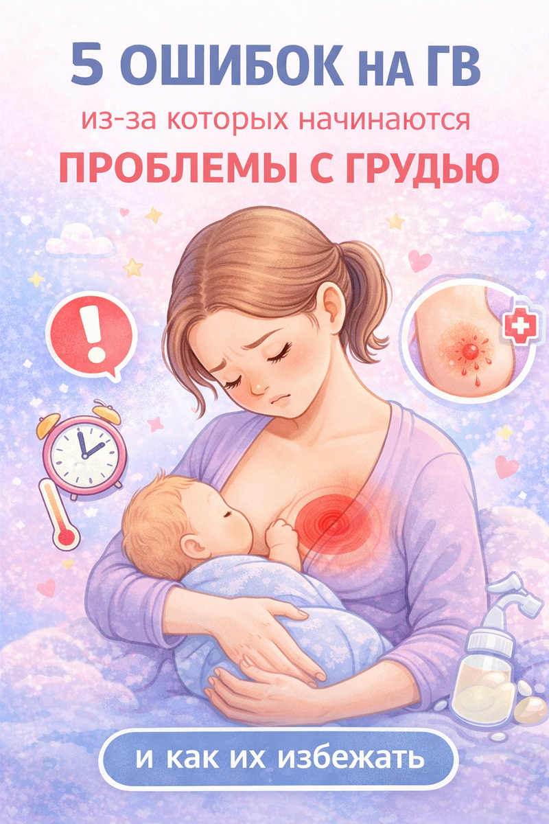 5 ошибок на ГВ, из-за которых начинаются проблемы с грудью (и как их избежать)