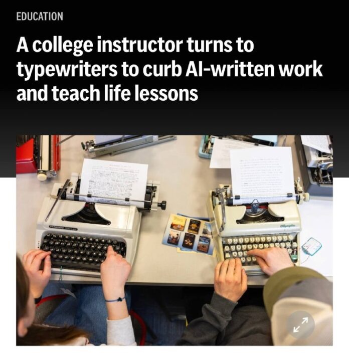    Студенты Лиги Плюща бросают вызов эпохе ИИ, возвращаясь к истокам письменности: печатным машинкам, чернилам и собственному усердию.