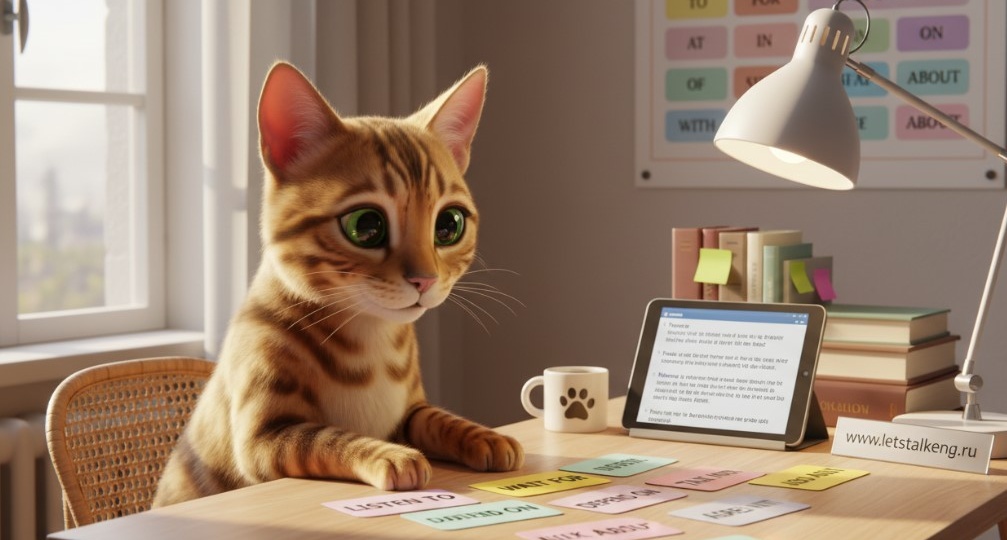 Verb + preposition в английском: dependent prepositions с примерами и упражнениями