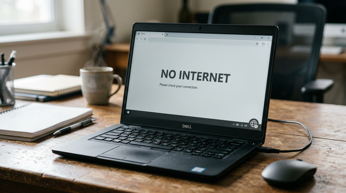 Ноутбук живой, но после сна на экране видно No Internet