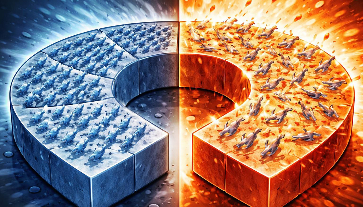 Внутри ферромагнетика атомы выстроены в домены – как строй солдатиков, смотрящих в одну сторону. Тепло заставляет их дрожать, строй рушится, магнит теряет силу.