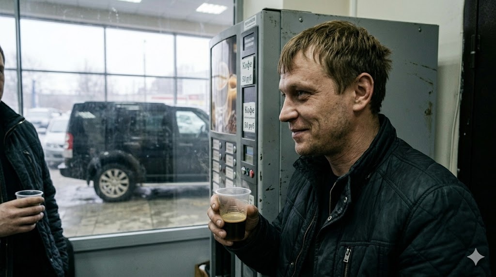 Мой друг отпил горький кофе и поморщился.