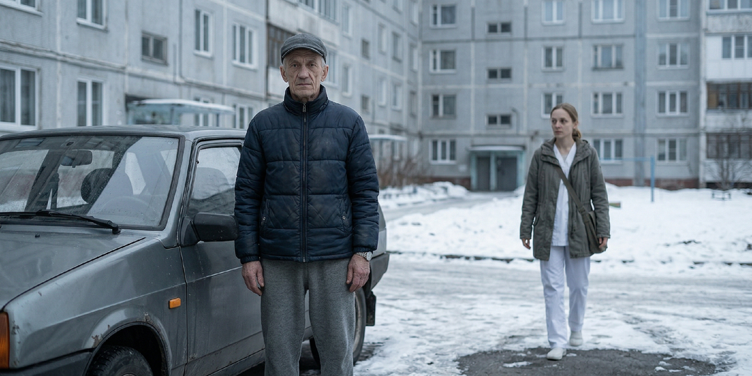 Дед в трениках на развалюхе, муж смеялся. А потом включил телевизор