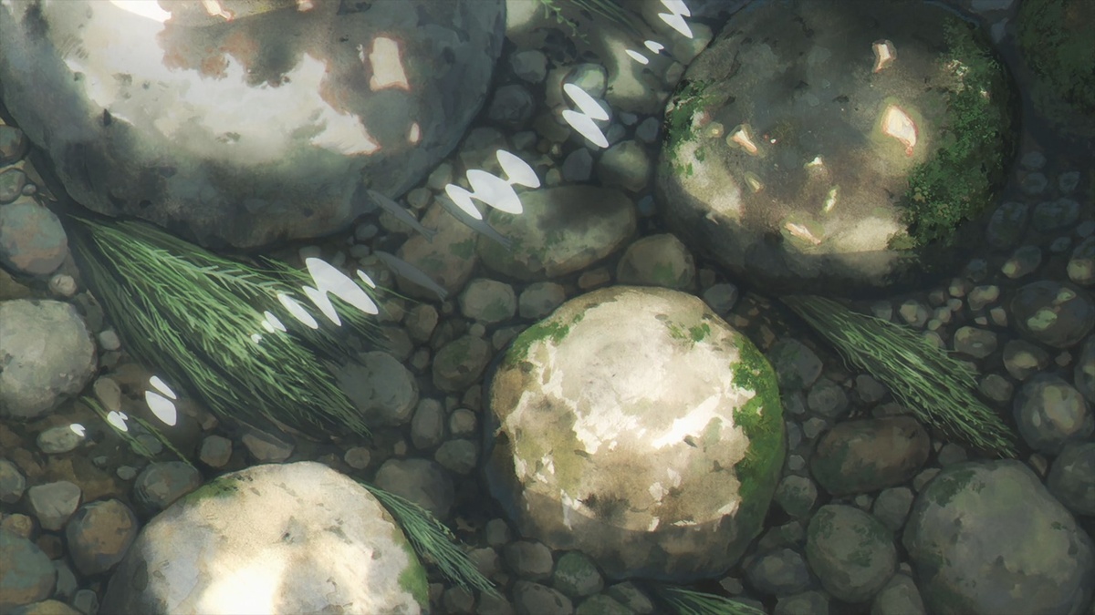 Ручеёк, камешки, водоросли и отблески солнца. Умиротворяет.