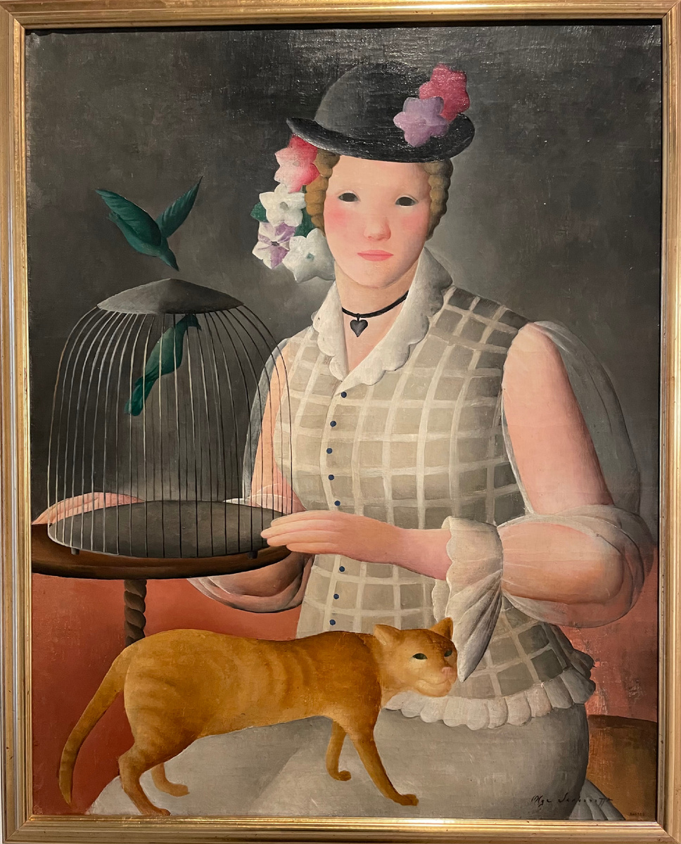 Ольга Николаевна Сахарова. Автопортрет с кошкой, 1924 г. (Фото автора)