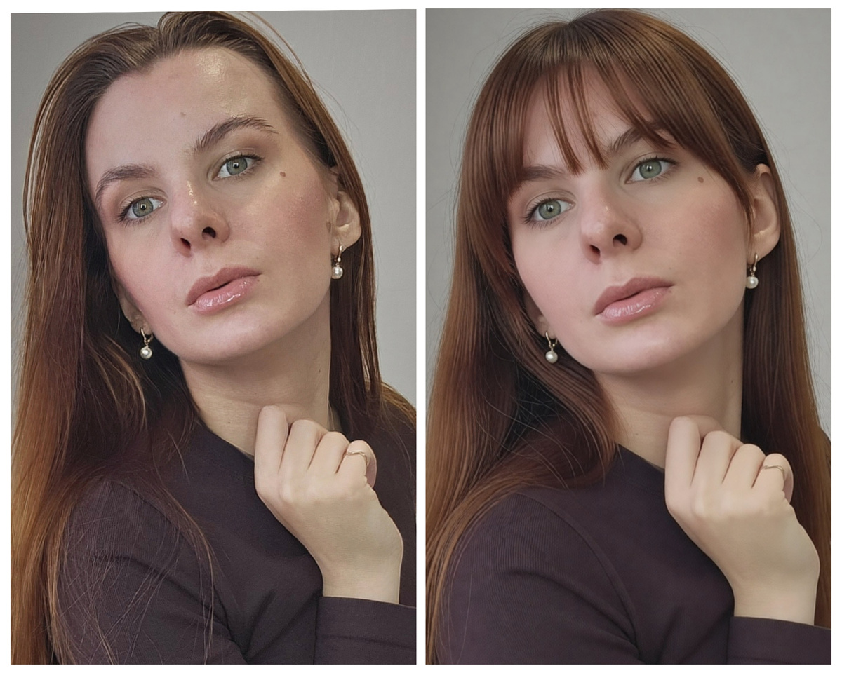 Но иногда и я использую ИИ для своего преображения. Например, чтобы оценить, пойдет мне челка или нет
