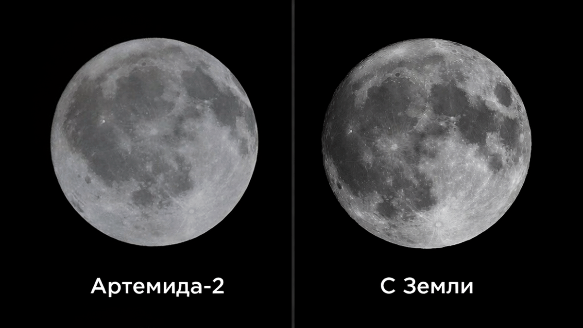 Снимки Луны с «Артемиды-2» оказались менее чёткими чем кадры любительского телескопа с Земли и это вызвало обсуждения