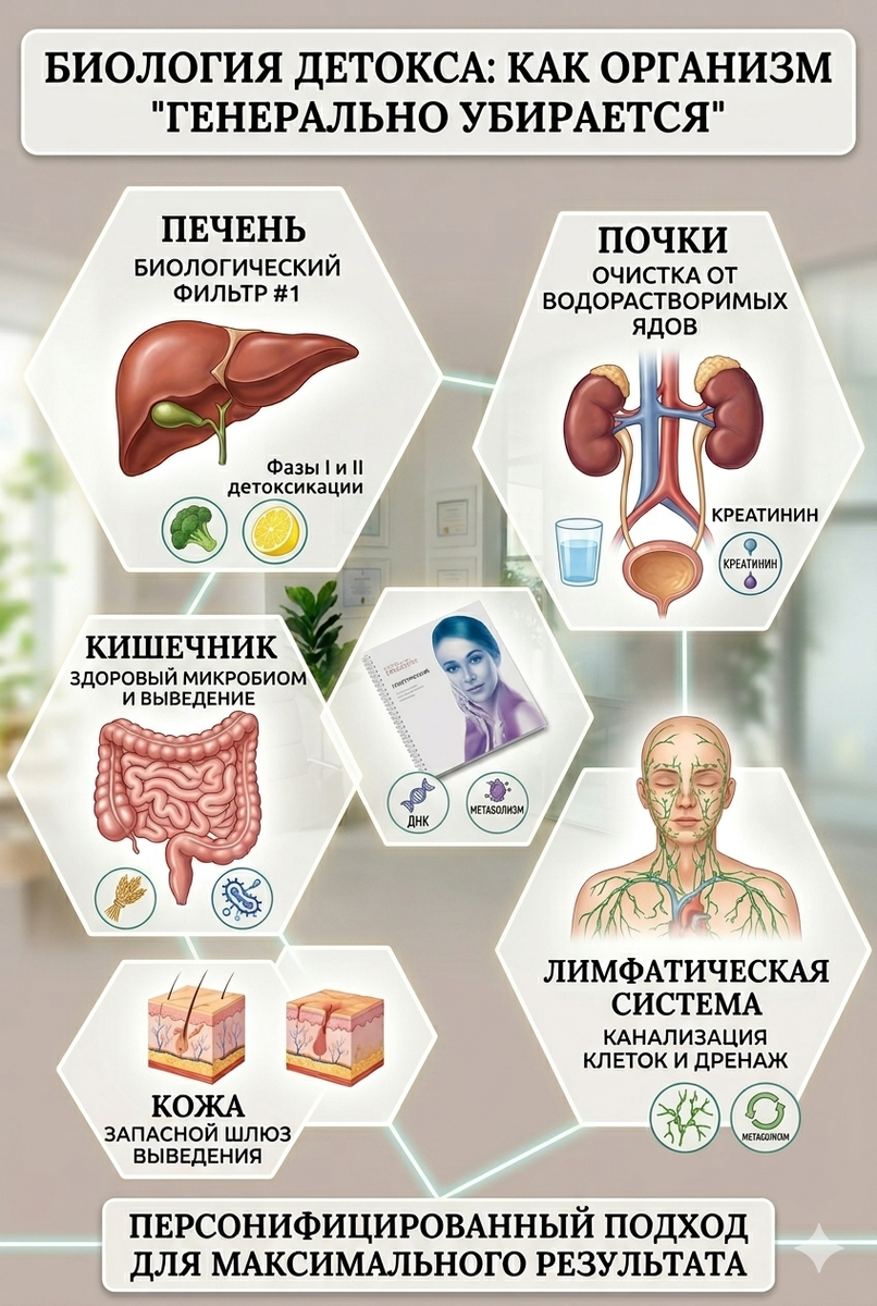 Иллюстрация полного цикла: путь от поддержки желчеоттока до сияния кожи