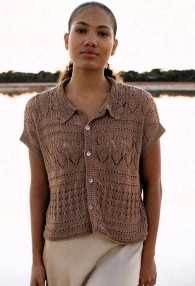Ажурная рубашка спицами