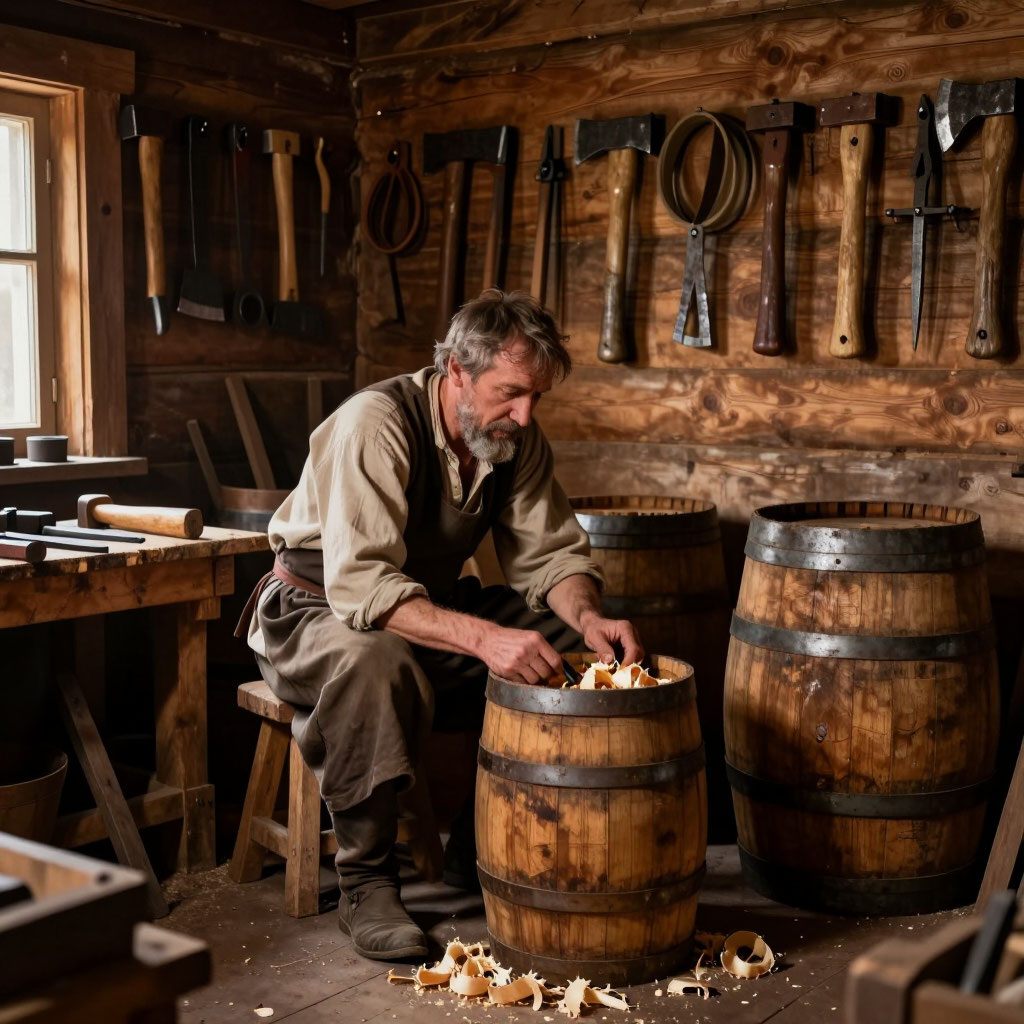 Бондарное дело на Руси: как в XVIII веке мастерили кадки, бочки и ушаты