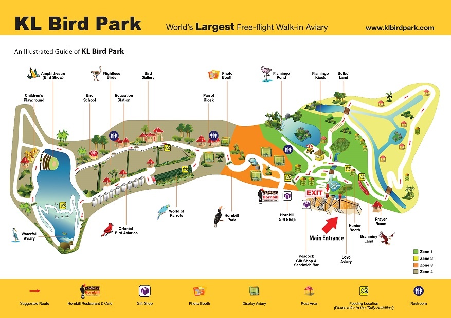 Карта с сайта https://www.klbirdpark.com/plan-your-visit/ 