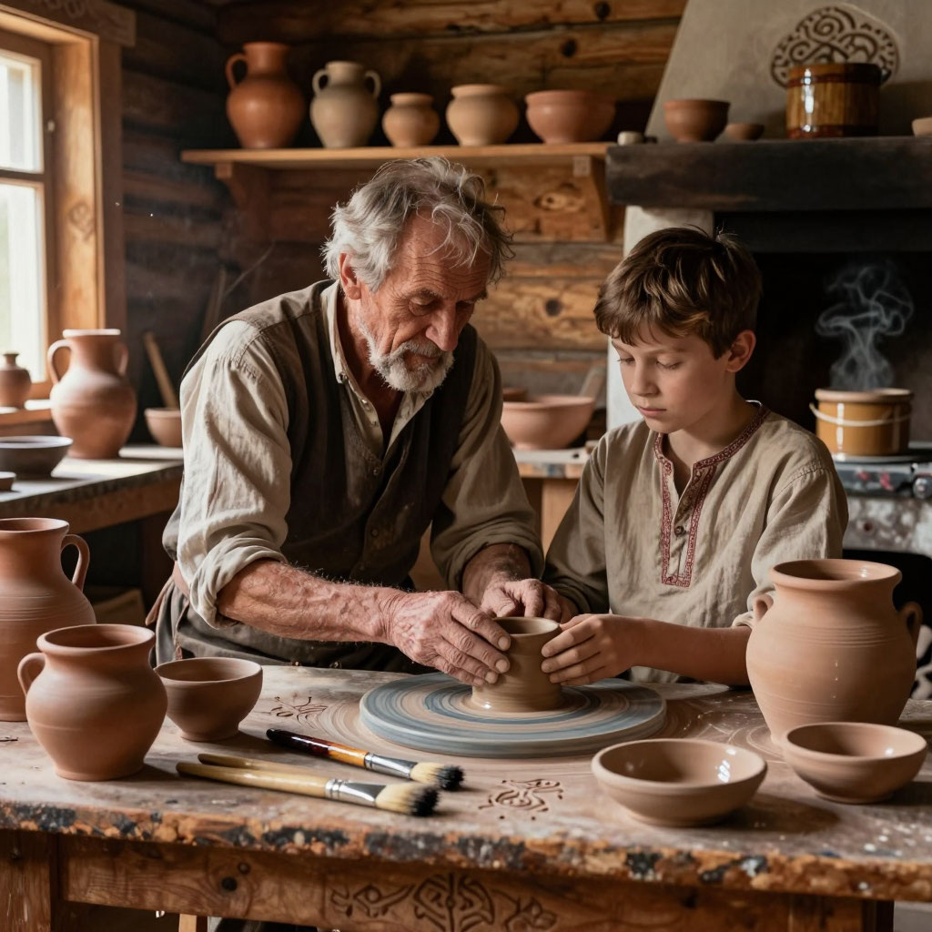 Глина в руках мастера: урок гончарного дела в русской деревне XVIII века