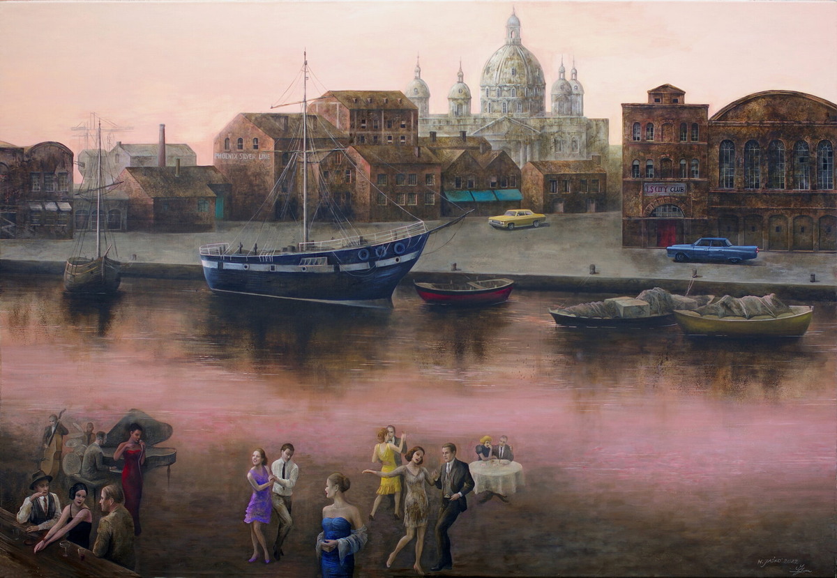 © Мариола Яшко (Mariola Jaśko). Город - III Холст, масло. 110 х 160 см. 2022. 