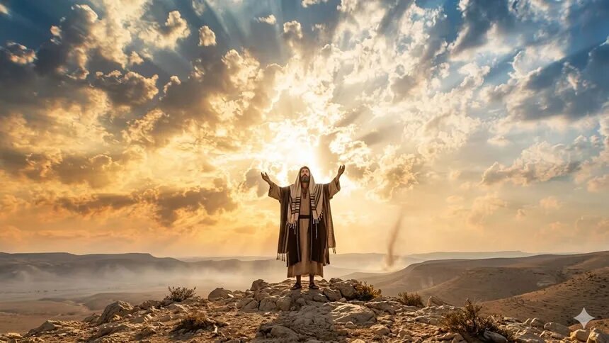  📷    Иисус обращается к Богу. Фото: генерация ИИ / ГИПОРТ.