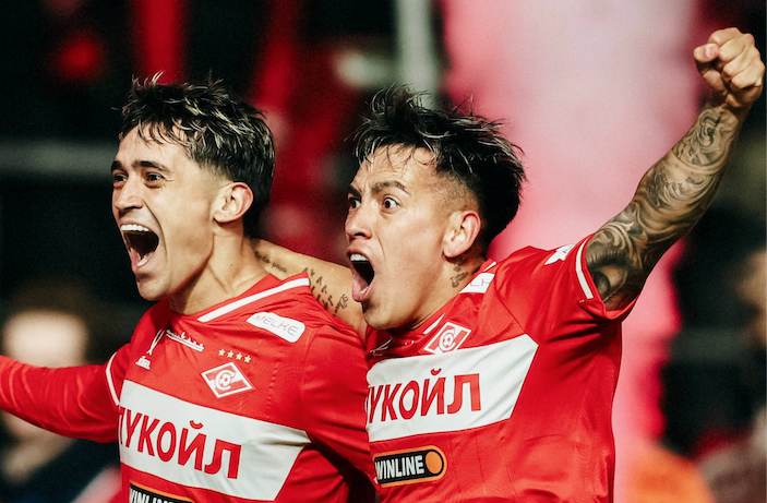 Игроки "Спартака" Пабло Солари и Эсекьель Барко сыграли решающую роль в победе над "Локомотивом" (2:1) в матче 23-го тура РПЛ. Фото: ФК "Спартак".