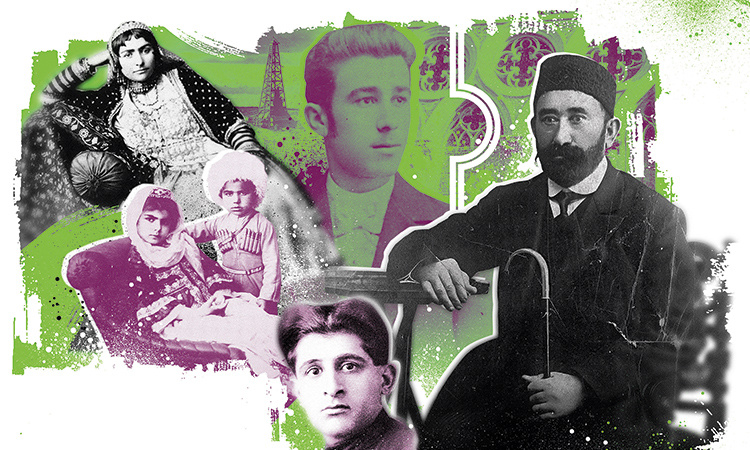 Слева направо: Умма Сальма, жена Ага Мусы Нагиева;
Дети Исмаил и Умм-Эль-Бану, 1884;
Сын Исмаил, 1898;
Приемный сын Фарадж, 1928;
Ага Муса Нагиев.