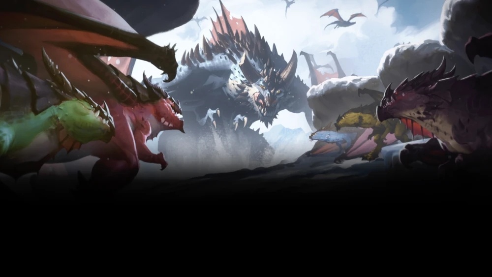 Аспекты Дракона, до того, как они были благословлены Титанами, лицом к лицу с Галакрондом.