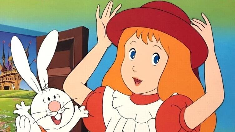    Алисин кинозал - 21. Как экранизировали «Алису» в стиле аниме? Кадр из мультфильма «Fushigi no Kuni no Alice», 1983 г.