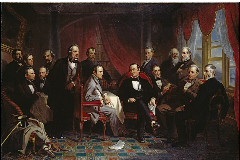Картине "Ирвинг с друзьями в Саннисайде". Худ. Кристиан Шусселе (1864) (Википедия)