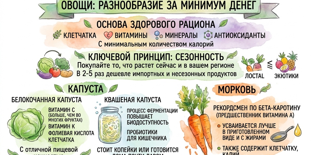 Овощи и фрукты за минимальные деньги