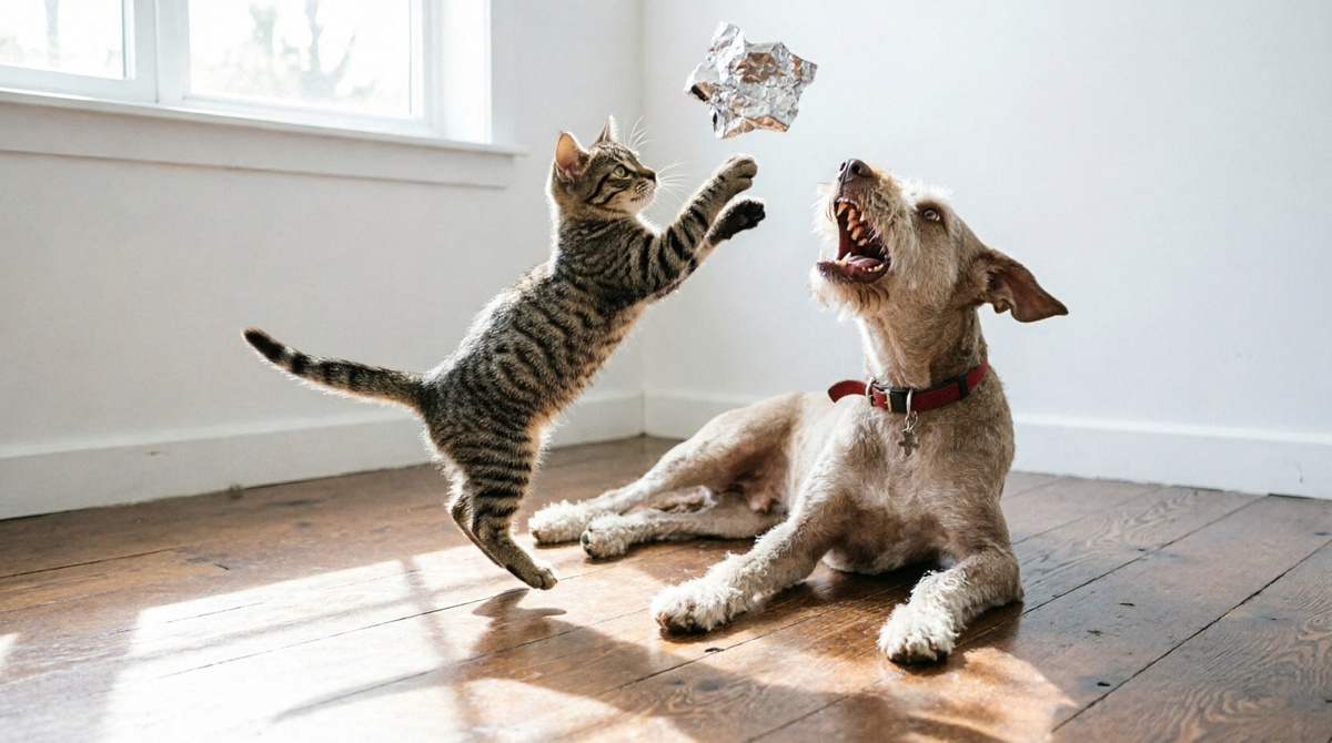 Дружба собаки и кота, весёлые приключения, детский рассказ, доброта, юмор.

