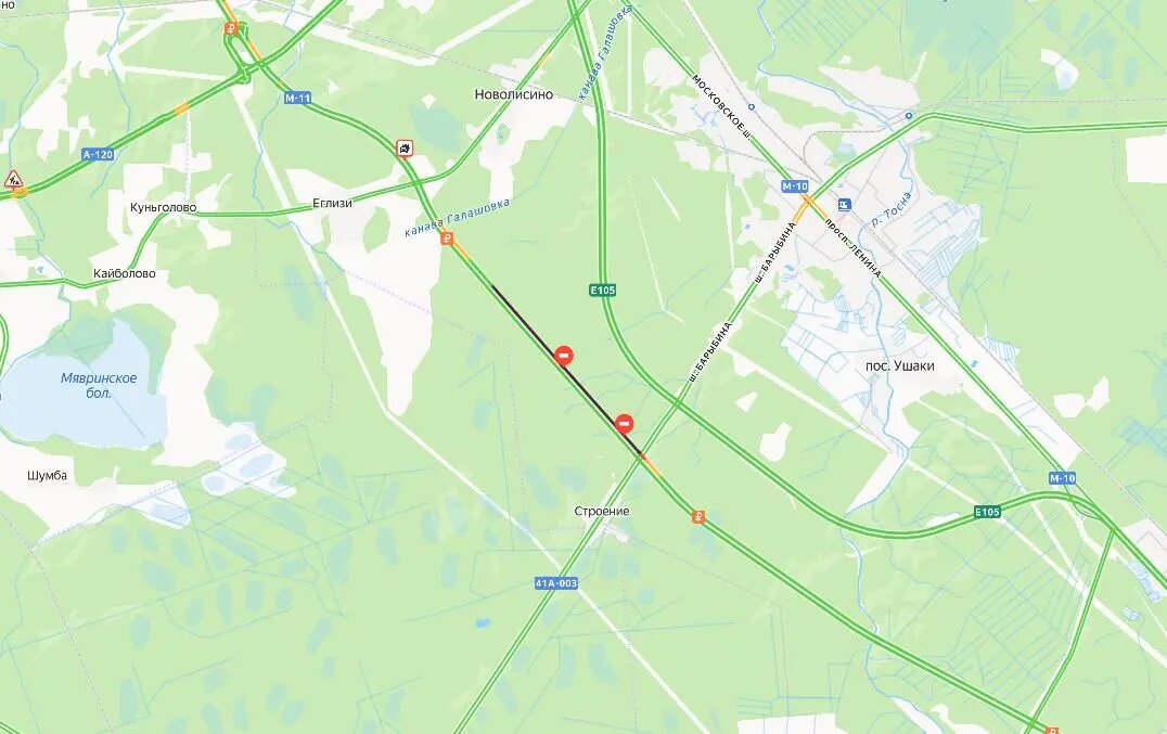    Фото: скрин Яндекс Пробки