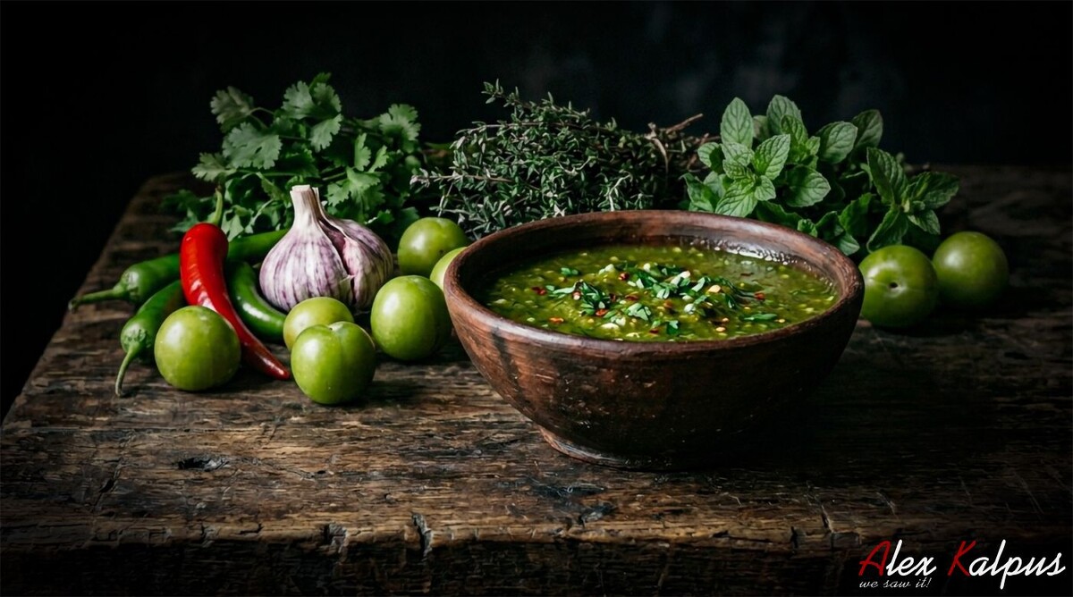Зеленая сацебели (ткемали): грузинская весна в вашей кухне