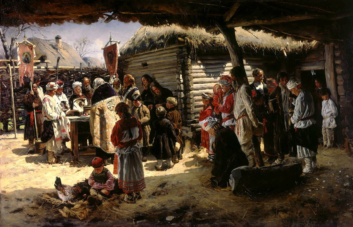     Владжимир Маковский. Молебен на Пасху. 1888   
undefined