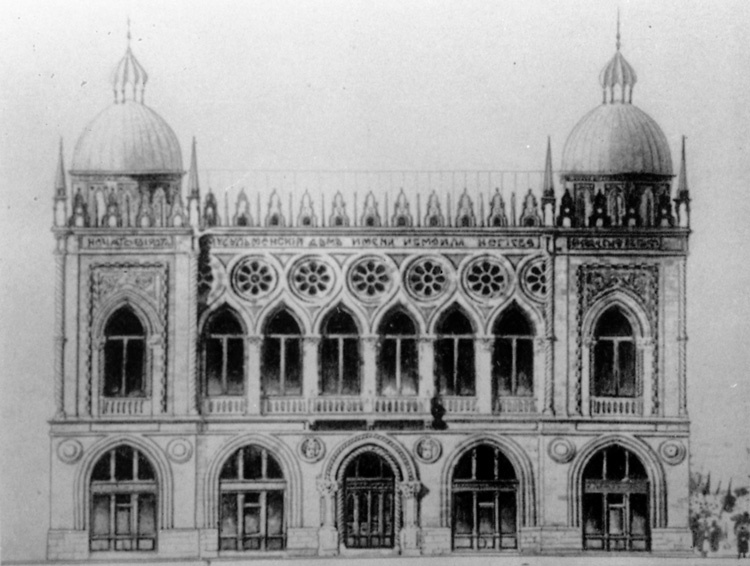 Проект здания «Исмаилия». Архитектор Юзеф Плошко. 1907 г. Фото: Государственный архив кинофотодокументов Азербайджанской республики