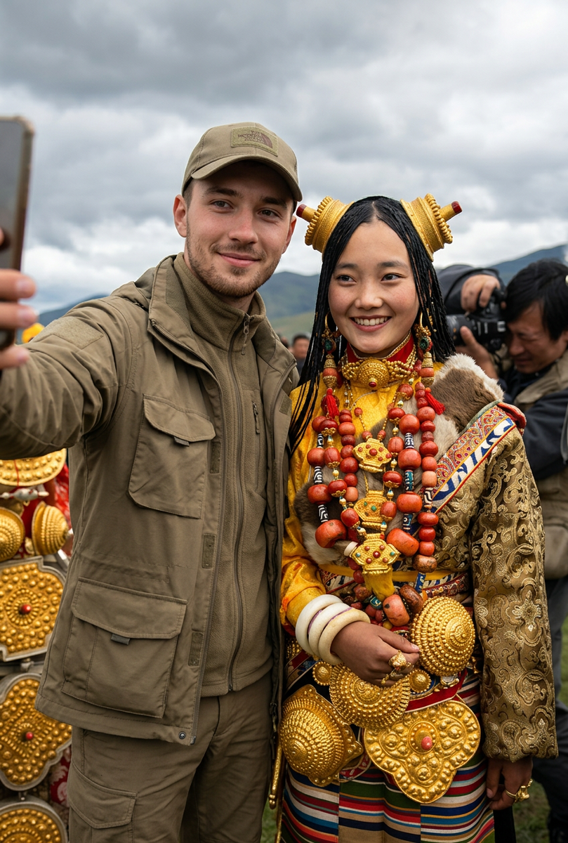 Первое селфи с местной красавицей