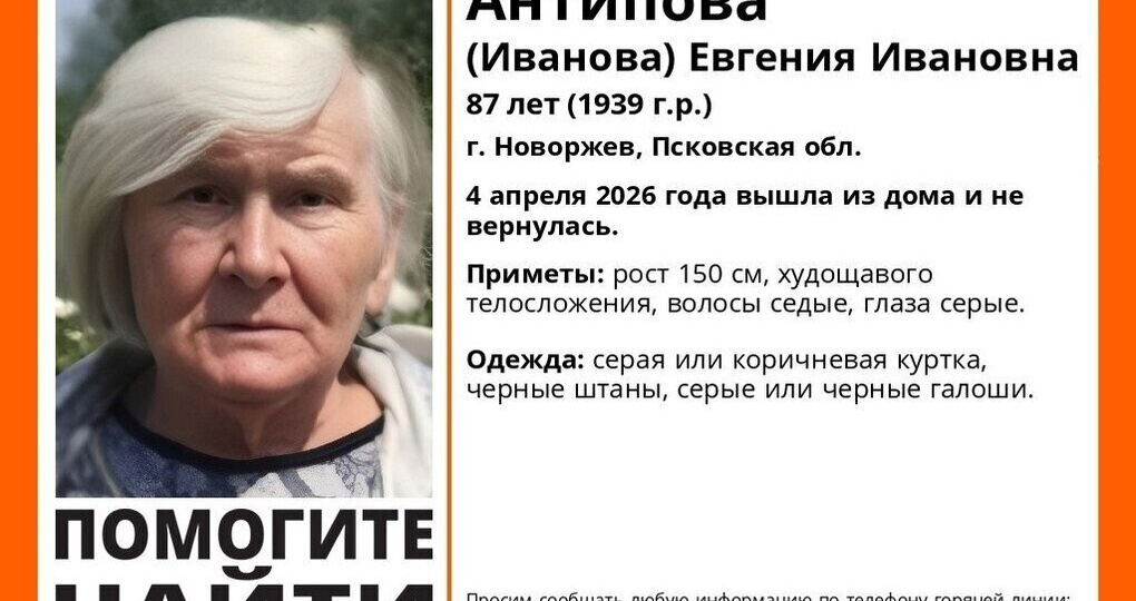 В Новоржеве ищут 87-летнюю женщину, пропавшую 4 апреля