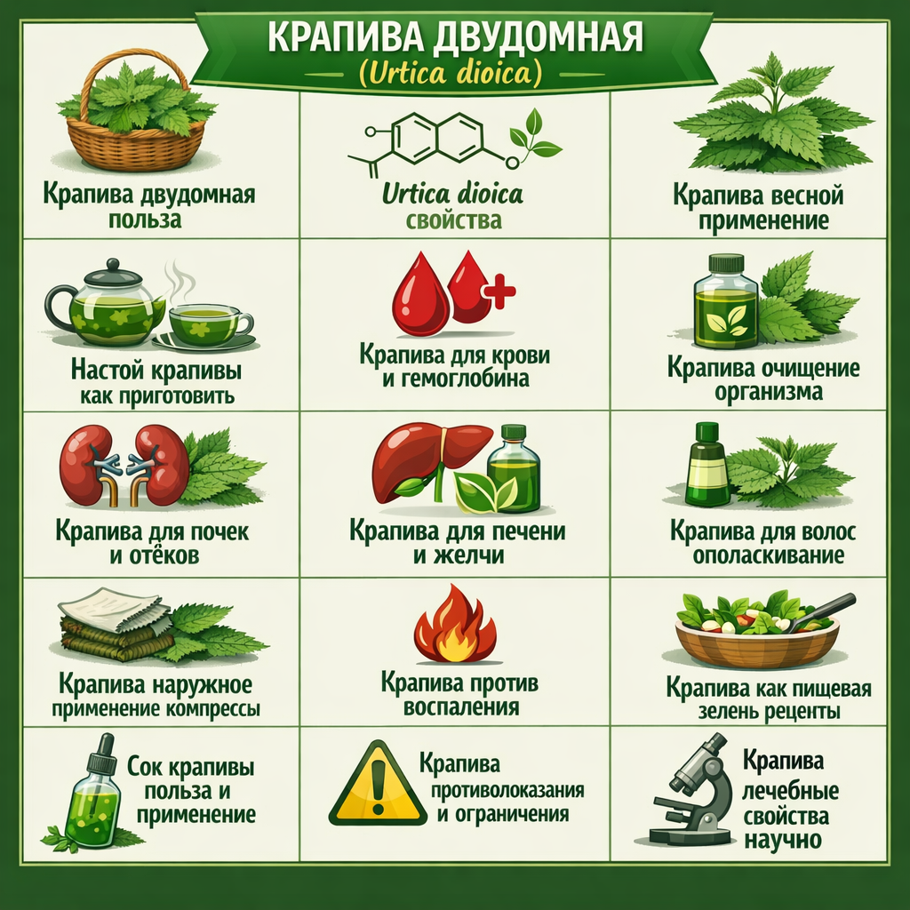 применение крапивы двудомной 