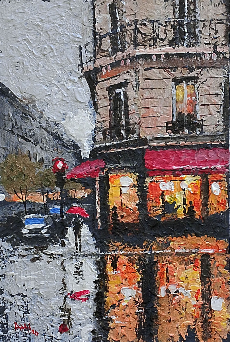 "Вечернее кафе" Холст, акрил (работа продана)