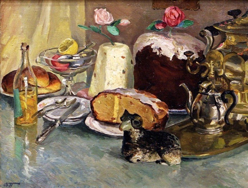 Аркадий Александрович Пластов, «Пасхальный натюрморт», 1920 год. Частное собрание
