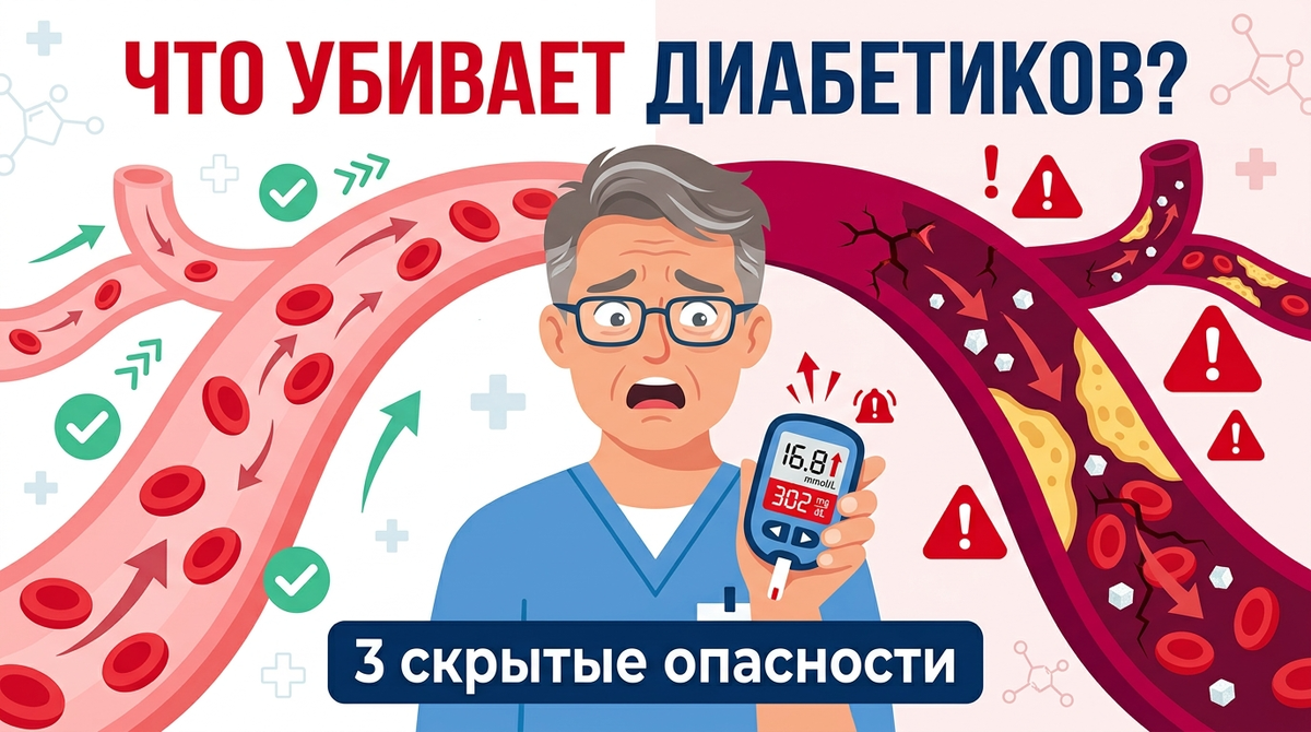 «Тихие убийцы» при диабете: почему сахар «то 5, то 13» хуже, чем стабильные 9. Инструкция по выживанию