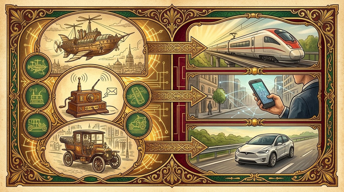 Эволюция мысли как смелые фантазии прошлого превратились в привычные вещи нашего кармана