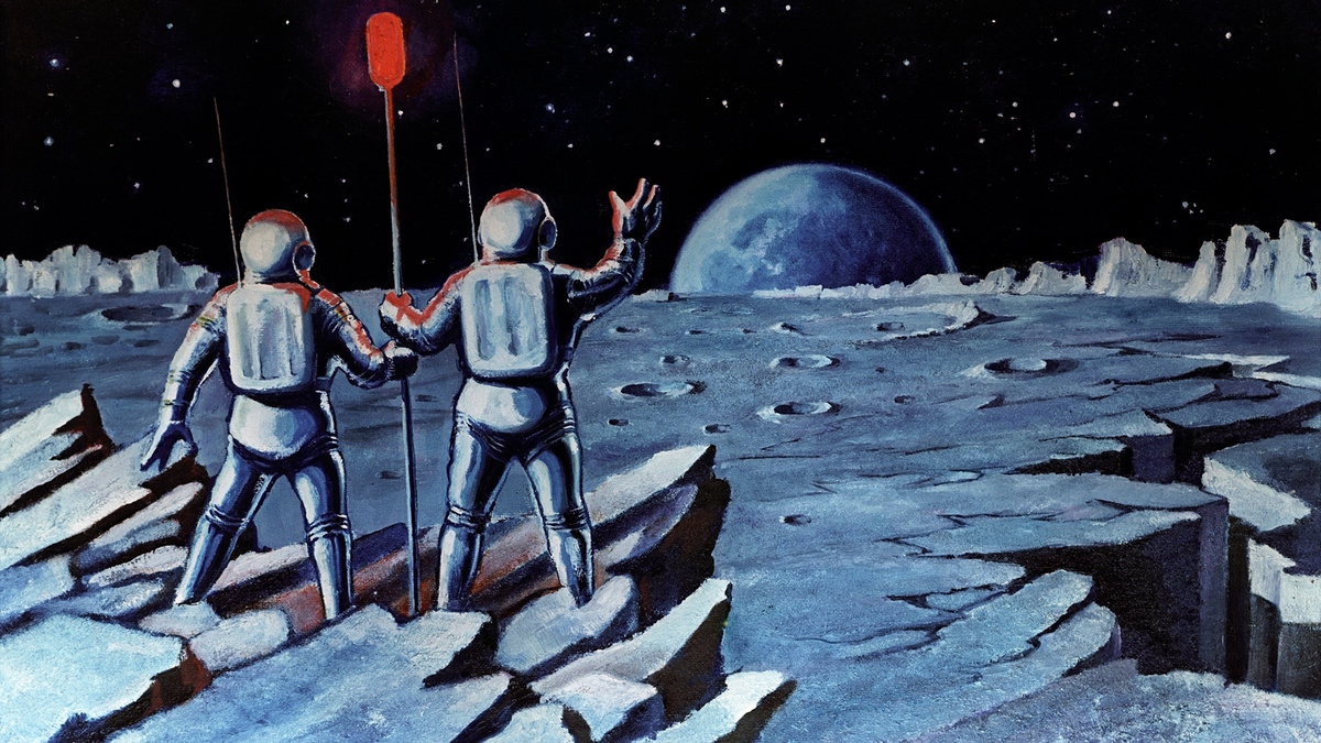 Рисунок «Человек на Луне» 1968 года космонавта Алексея Леонова. (С) Павел Балабанов/Sputnik