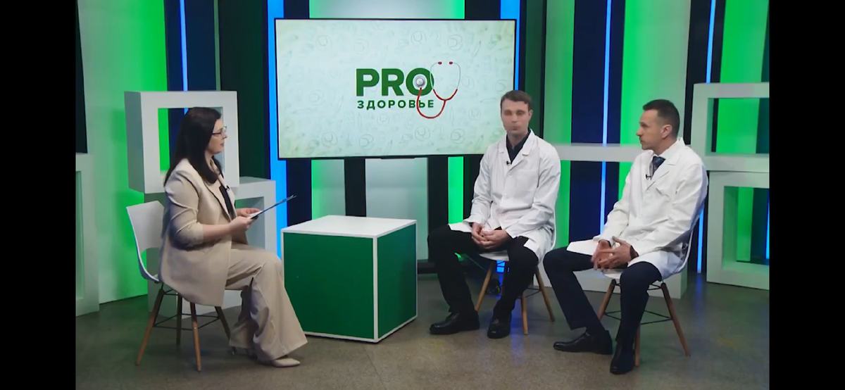 В студии Тамбовского телевидения.