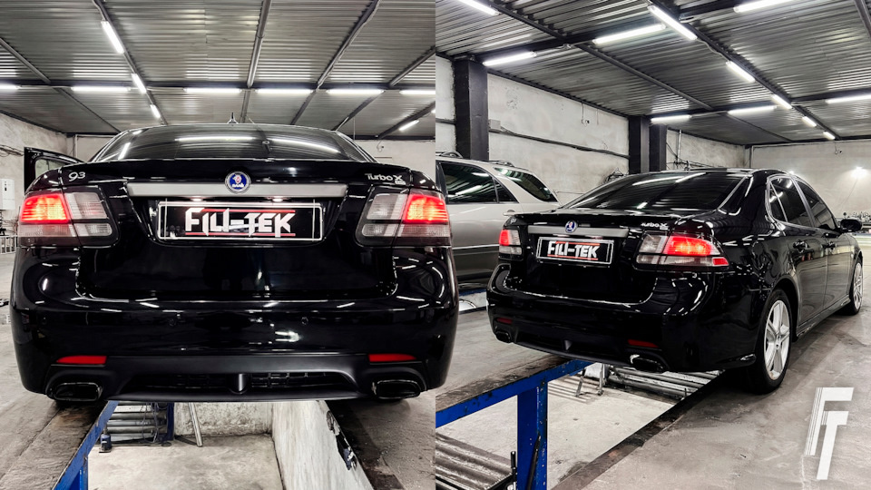 Новые глушители на Saab 9-3 Turbo X