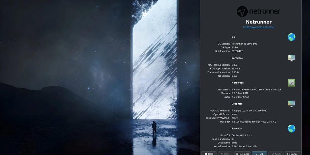 Выпущена версия Netrunner 26 «Twilight» с Debian 13, Plasma 6 и ядром Linux 6.16