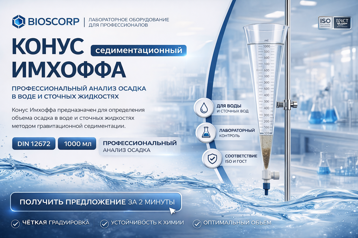 Конус Имхоффа: простой способ повысить точность анализа воды в 3 раза